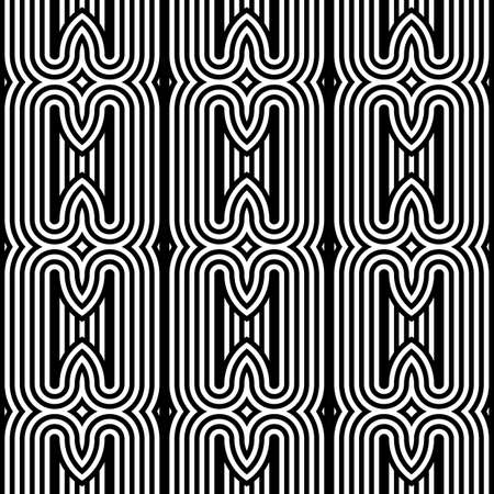 Design seamless monochrome geometric pattern. Abstract striped background. Vector artのイラスト素材