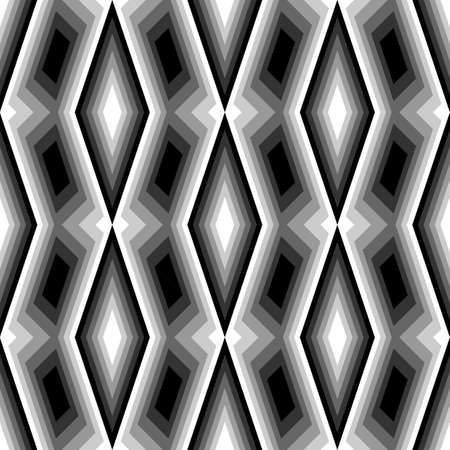 Design seamless monochrome diamond pattern. Abstract geometric background. Vector art. No gradientのイラスト素材