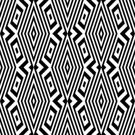 Design seamless monochrome diamond pattern. Abstract striped background. Vector art. No gradientのイラスト素材