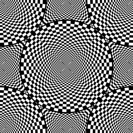 Design seamless monochrome checked circle pattern. Abstract monochrome background. Vector artのイラスト素材