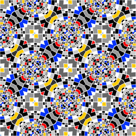 Design seamless colorful mosaic pattern. Abstract decorative background. Vector art. No gradientのイラスト素材