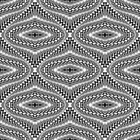 Design seamless monochrome waving pattern. Abstract warped textured background. Vector art. No gradientのイラスト素材