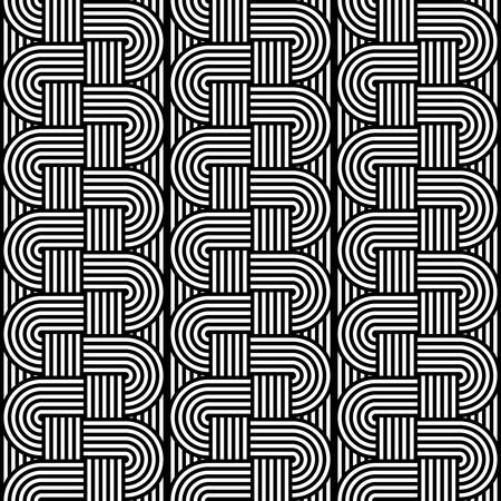 Design seamless monochrome interlaced pattern. Abstract stripy background. Vector artのイラスト素材