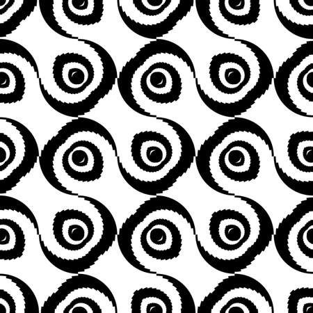 Design seamless monochrome waving pattern. Abstract decorative background. Vector artのイラスト素材