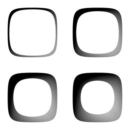 Set of lines textured frames. Vector-art illustration. No gradientのイラスト素材