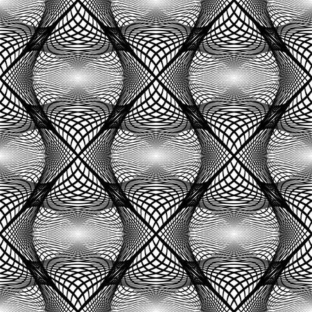 Design seamless monochrome grid pattern. Abstract geometric background. Vector art. No gradientのイラスト素材