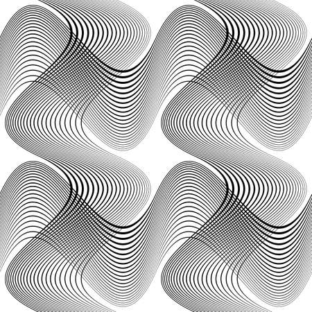 Design seamless monochrome waving pattern. Abstract background. Vector art. No gradientのイラスト素材