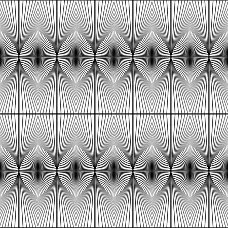 Design seamless monochrome decorative pattern. Abstract lines textured background. Vector art. No gradientのイラスト素材