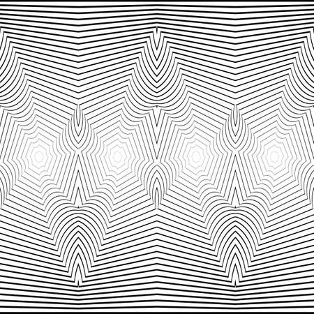 Design seamless monochrome waving pattern. Abstract lines textured background. Vector art. No gradientのイラスト素材
