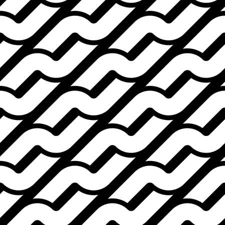 Design seamless monochrome waving pattern. Abstract background. Vector artのイラスト素材