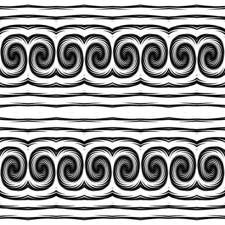 Design seamless monochrome waving pattern. Abstract decorative background. Vector art. No gradientのイラスト素材