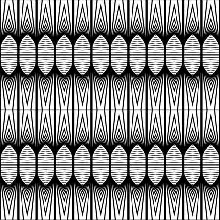 Design seamless monochrome decorative pattern. Abstract lines textured background. Vector art. No gradientのイラスト素材