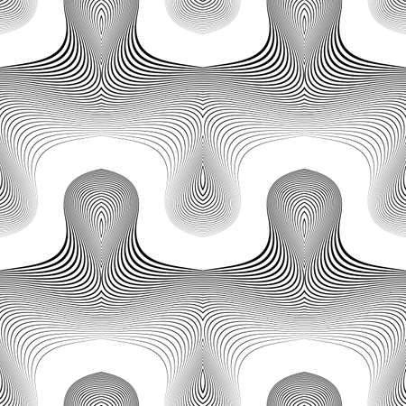 Design seamless monochrome waving pattern. Abstract lines background. Vector art. No gradient