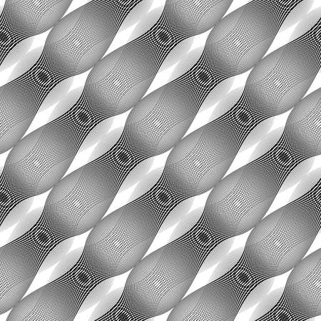 Design seamless monochrome waving pattern. Abstract background. Vector art. No gradientのイラスト素材