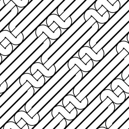 Design seamless monochrome waving pattern. Abstract stripy background. Vector art