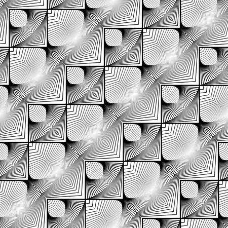 Design seamless monochrome zigzag pattern. Abstract decorative background. Vector art. No gradientのイラスト素材
