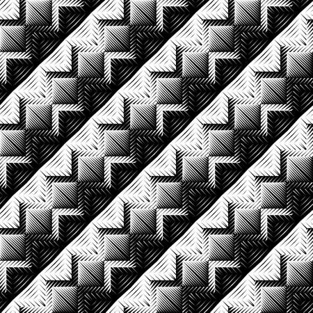 Design seamless zigzag pattern. Abstract geometric monochrome background. Vector art. No gradientのイラスト素材