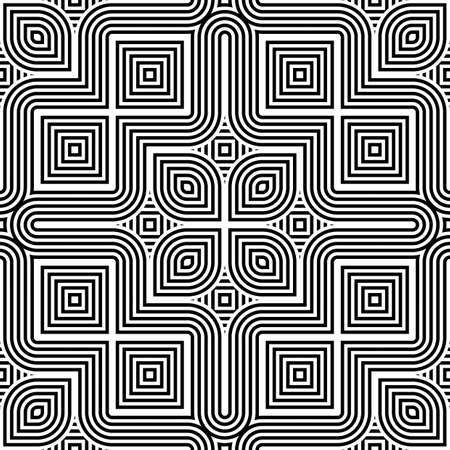 Design seamless monochrome geometric pattern. Abstract striped background. Vector artのイラスト素材
