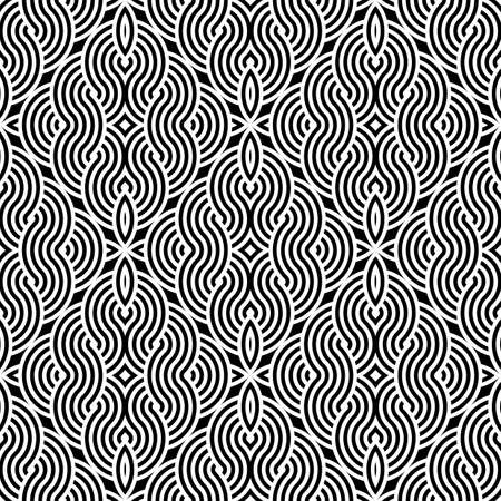 Design seamless monochrome waving pattern. Abstract striped background. Vector artのイラスト素材