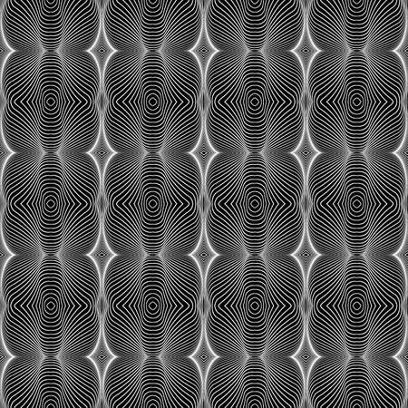 Design seamless striped pattern. Abstract monochrome waving lines background. Vector art. No...