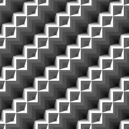 Design monochrome zigzag pattern.のイラスト素材