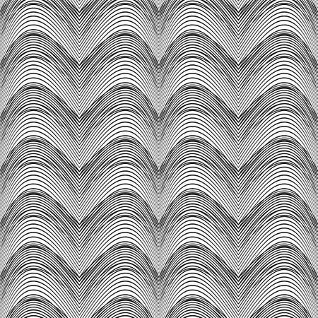 Design seamless monochrome waving pattern. Abstract background. Vector art.のイラスト素材