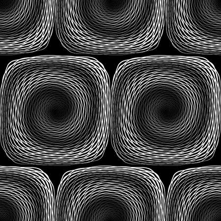 Design seamless monochrome illusion background. Abstract stripe torsion pattern. Vector art. No gradientのイラスト素材