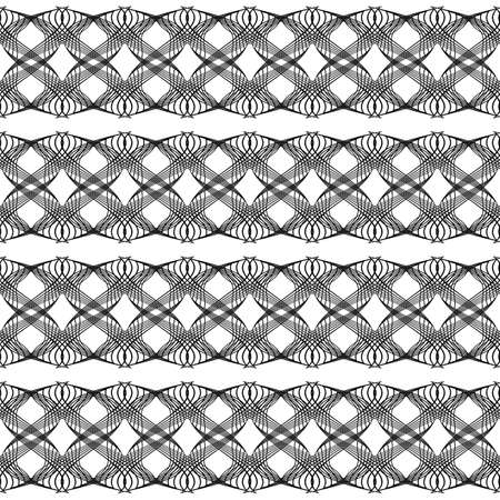 Design seamless monochrome decorative pattern. Abstract lines textured background. Vector art. No gradientのイラスト素材