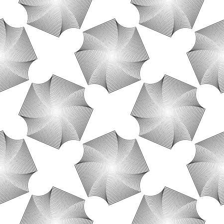 Design seamless monochrome decorative pattern. Abstract lines textured background. Vector art. No gradientのイラスト素材