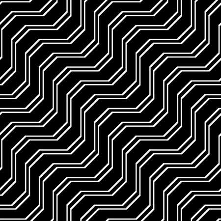Design seamless monochrome zigzag pattern. Abstract stripy background. Vector art.のイラスト素材
