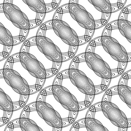 Design seamless monochrome decorative pattern. Abstract lines textured background. Vector art.のイラスト素材