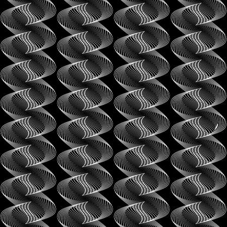 Design seamless monochrome decorative pattern. Abstract lines textured background. Vector art. No gradientのイラスト素材