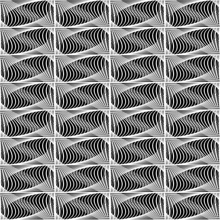 Design seamless monochrome geometric pattern. Abstract lines textured background. Vector art. No gradientのイラスト素材