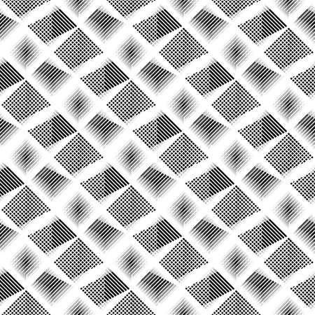 Design seamless monochrome geometric pattern. Abstract striped textured background. Vector art. No gradientのイラスト素材