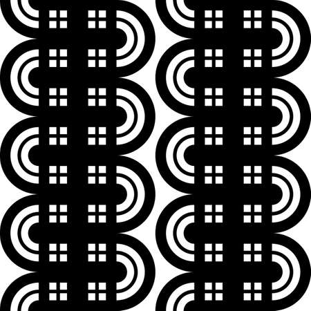 Design seamless monochrome waving pattern. Abstract lines textured background. Vector art. No gradientのイラスト素材