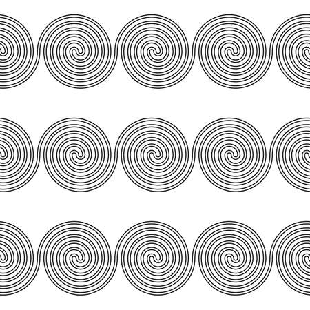 Design seamless spiral pattern. Abstract monochrome background. Vector art. No gradient