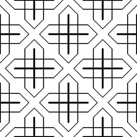 Design seamless monochrome geometric pattern. Abstract background. Vector artのイラスト素材