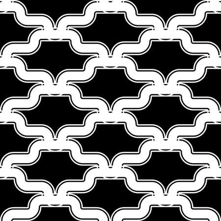 Design seamless monochrome waving pattern. Abstract background. Vector art. No gradientのイラスト素材