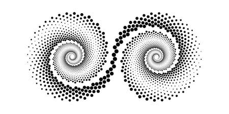 Design spiral dots backdrop. Abstract decorative element. Vector-art illustration. No gradientのイラスト素材