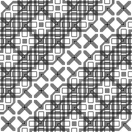 Design seamless monochrome geometric pattern. Abstract zigzag background. Vector artのイラスト素材
