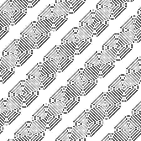 Design seamless spiral pattern. Abstract monochrome background. Vector art. No gradientのイラスト素材