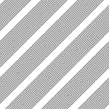 Design seamless spiral pattern. Abstract monochrome background. Vector art. No gradientのイラスト素材
