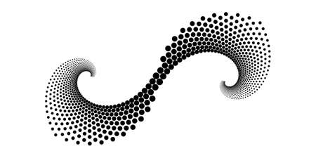 Design spiral dots backdrop. Abstract decorative element. Vector-art illustration. No gradientのイラスト素材