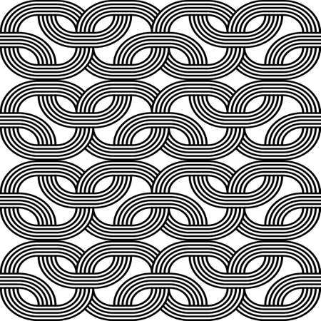 Design seamless monochrome zigzag pattern. Abstract interlaced background. Vector artのイラスト素材