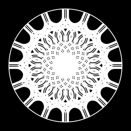 Design monochrome decorative circle element. Abstract backdrop. Vector-art illustrationのイラスト素材