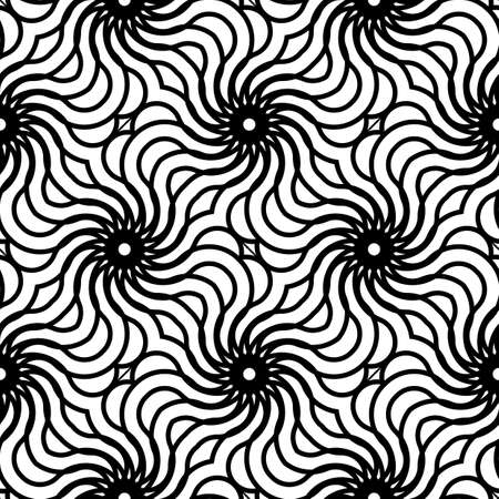 Design seamless spiral twisted backdrop. Abstract monochrome decorative background. Vector artのイラスト素材