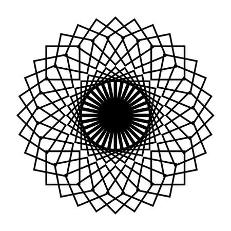 Design monochrome decorative circle element. Abstract grating backdrop. Vector-art illustrationのイラスト素材