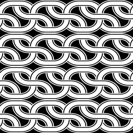 Design seamless monochrome zigzag pattern. Abstract interlaced background. Vector artのイラスト素材