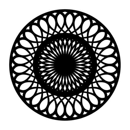 Design monochrome decorative circle element. Abstract grating backdrop. Vector-art illustrationのイラスト素材