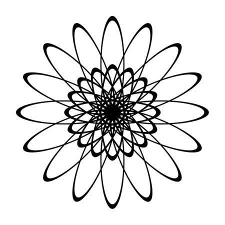 Design monochrome decorative circle element. Abstract flower backdrop. Vector-art illustrationのイラスト素材